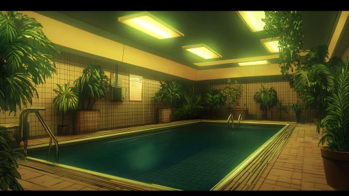 Peaceful Indoor Swimming Pool Oasis