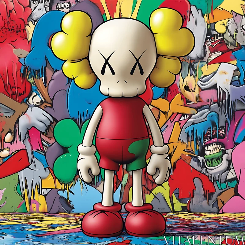 AI ART Pop Art Character with Graffiti Background