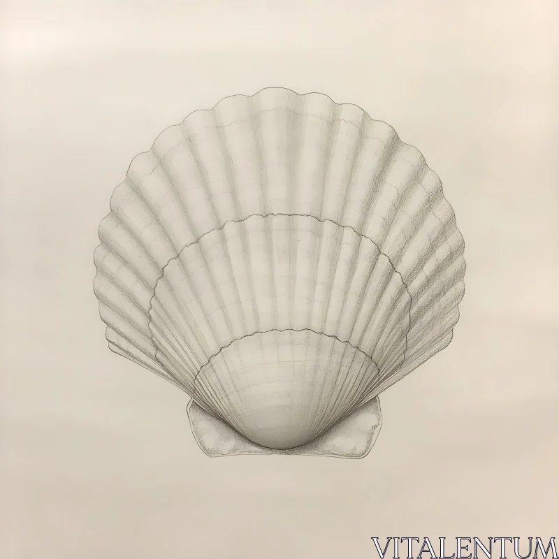 AI ART Classic Seashell Sketch