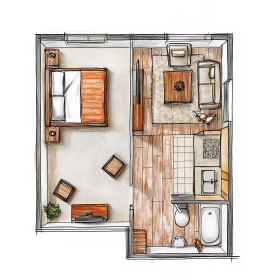 Detailed Interior Design Layout Drawing