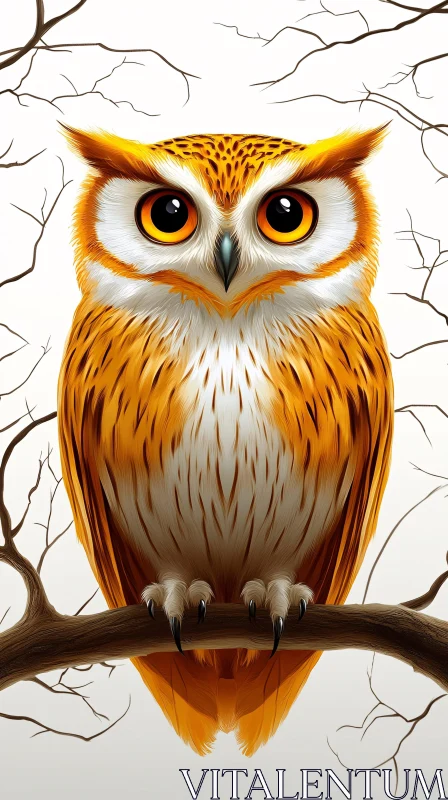 Detailed Owl Perched Amidst Branches AI Image