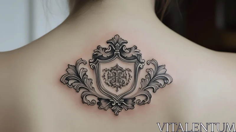 Intricate Ornamental Back Tattoo AI Image