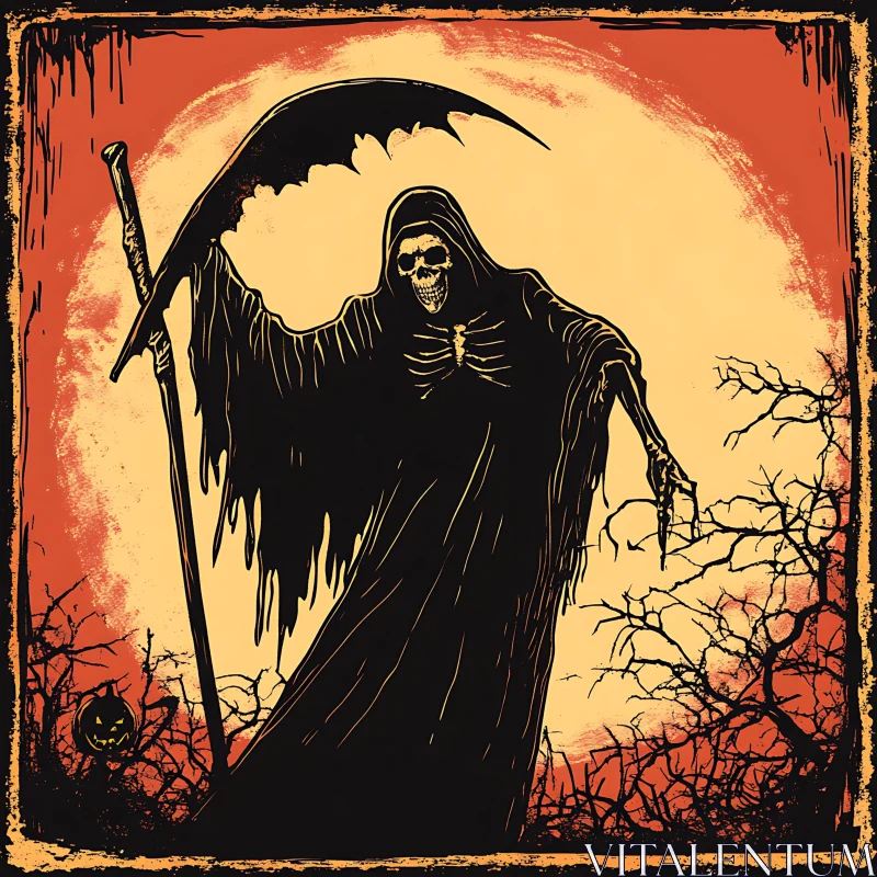 AI ART Stylized Death Figure with Scythe