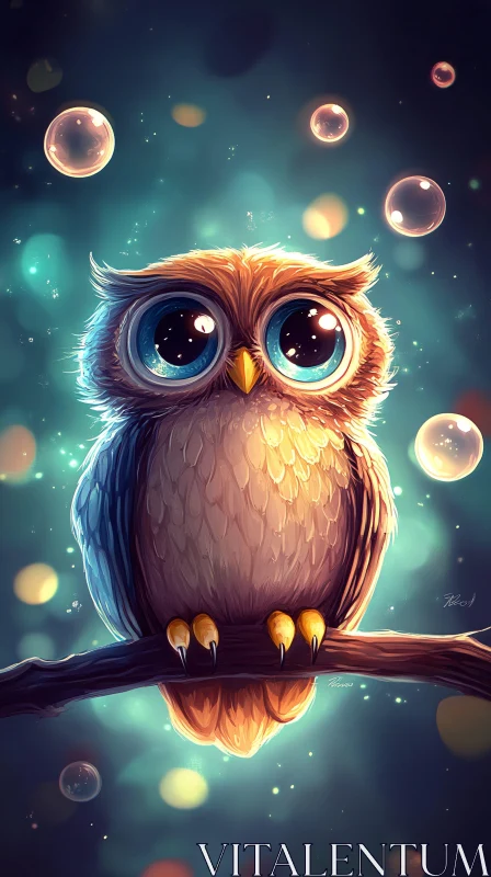 AI ART Whimsical Owl Illustration