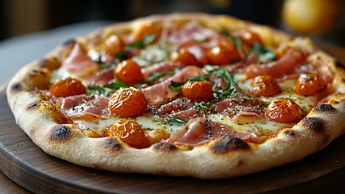 Italian Pizza with Fresh Cherry Tomatoes and Basil