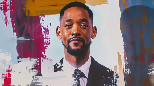 Vivid Portrait of Will Smith in Abstract Art