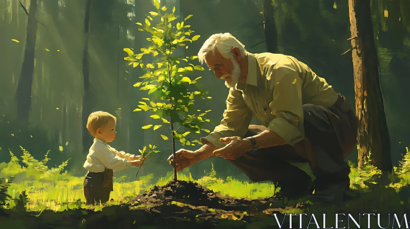 A Generational Bond: Planting for the Future AI Image