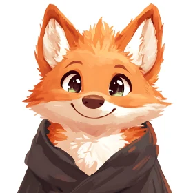 Cartoon Fox with Big Eyes