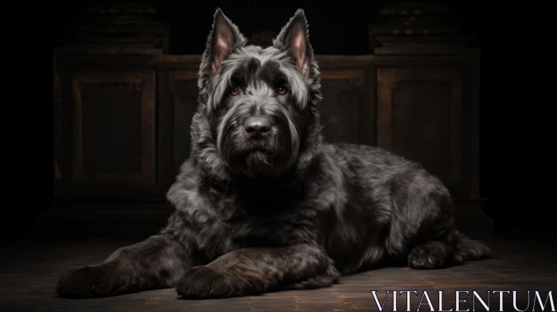 Black Scottish Terrier Dog on Dark Floor - Timeless Beauty AI Image