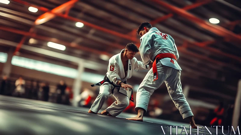 Judo Fighters in Action: Close Combat AI Image