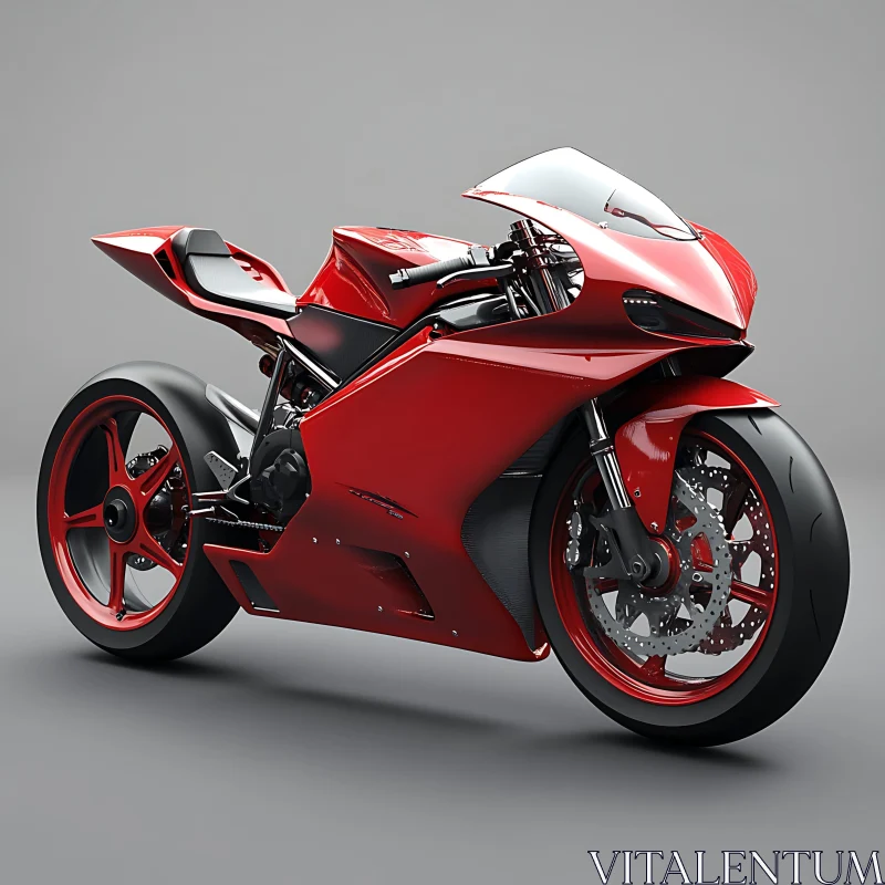 Sportbike Red Motorcycle AI Image