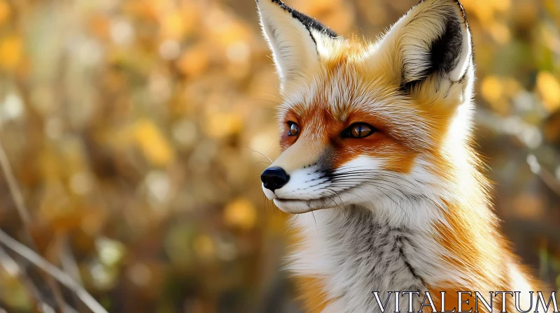 Red Fox in Fall Setting AI Image