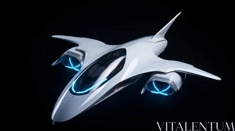 Futuristic Jet with Blue Lights - A Fusion of Nautical Detail and Duckcore AI Image