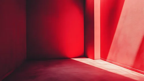 Monochromatic Red Room with Light Play