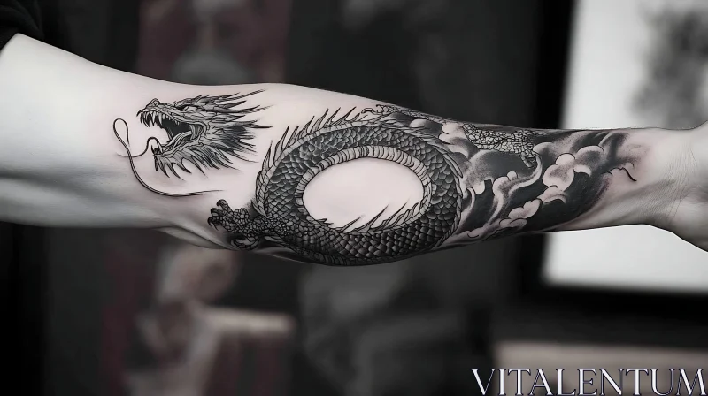 Fierce Dragon Tattoo on Arm AI Image