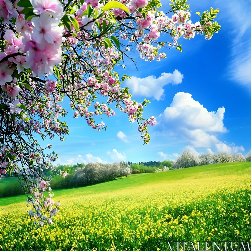 AI ART Floral Meadow in Springtime