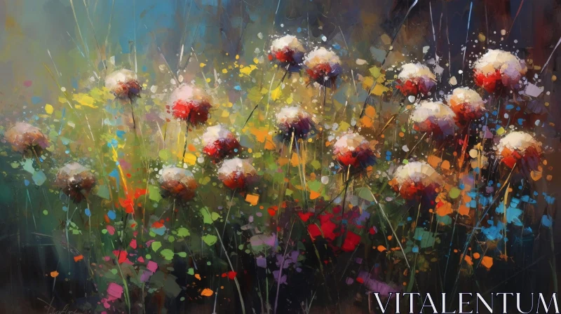 Colorful Meadow Flower Art AI Image