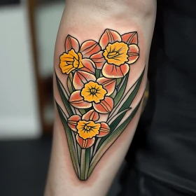 Floral Daffodil Tattoo Art