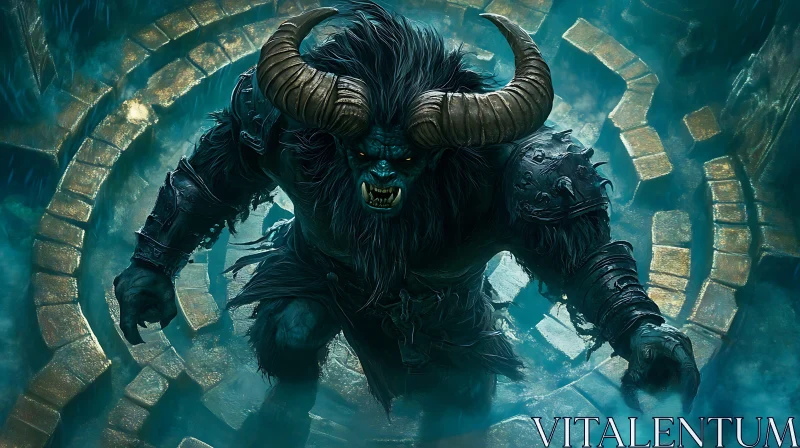 Fearsome Minotaur Ready for Battle AI Image