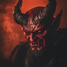 Crimson Demon with Horns