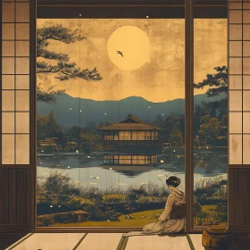 Tranquil Temple View Japanese Art