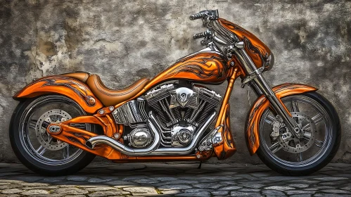 Vivid Orange Motorcycle with Chrome Details