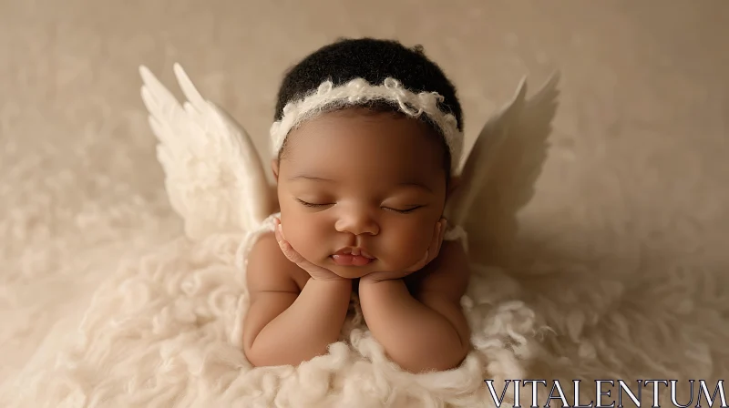 Sleeping Angel Baby AI Image