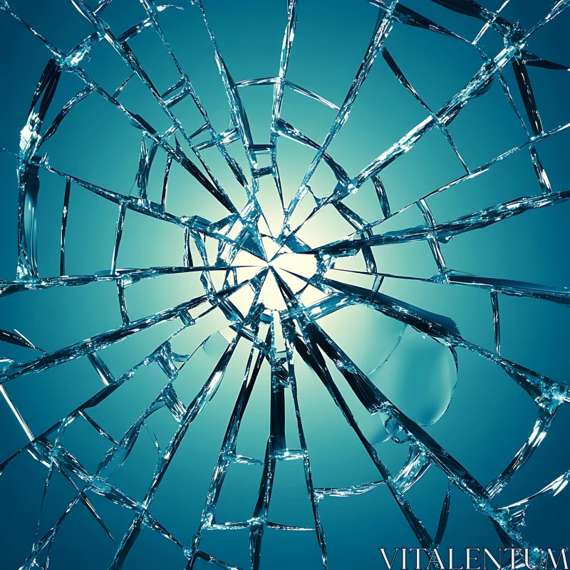 AI ART Fractured Symmetry: Shattered Glass