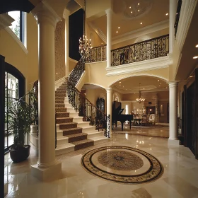 Luxury Home Interior with Grand Staircase