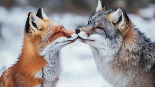 Fox and Wolf Nose Touch