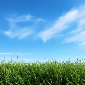 Green Field Under a Blue Sky