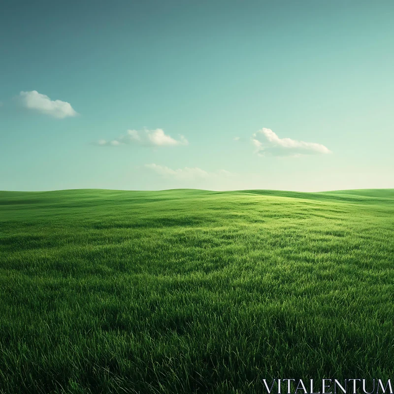 AI ART Peaceful Green Field Landscape View