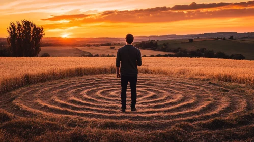 Sunset Field Contemplation