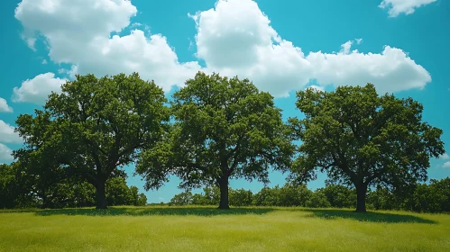 Scenic Green Field with Trees