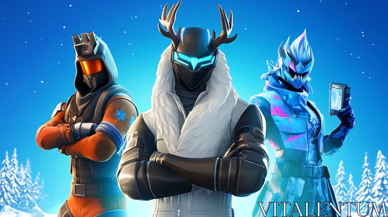 AI ART Stylized Winter Heroes in Fortnite