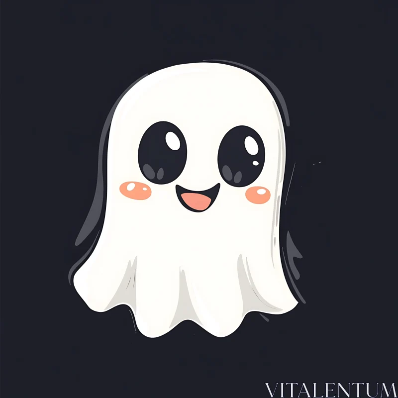 AI ART Adorable Ghost Character Illustration