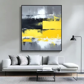 Modern Abstract Painting in Living Room