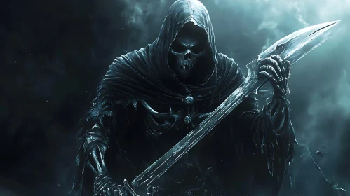 Hooded Skeleton with Scythe