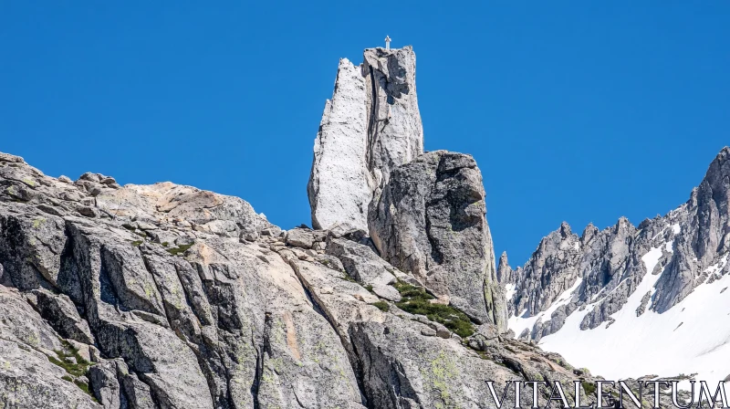 Majestic Alpine Peaks and Cliffs AI Image