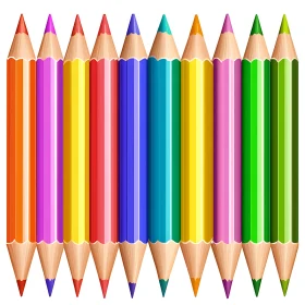 Rainbow Hues: A Colorful Pencil Array