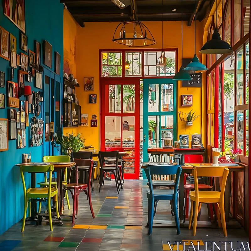 AI ART Vibrant Cafe Ambiance with Artistic Decor