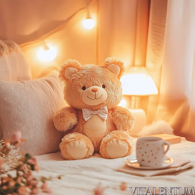 Teddy Bear Tea Time AI Image