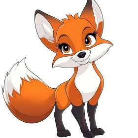 Cute Animated Fox with Expressive Eyes