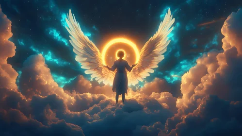 Celestial Angel in the Heavens