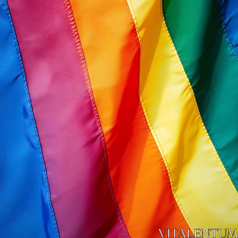 Rainbow Pride Flag Close-Up AI Image