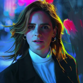 Emma Watson in Vibrant Neon Glow