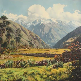 Valley View with Distant Mountains