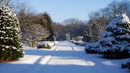 Snowy Trees Winter Scene