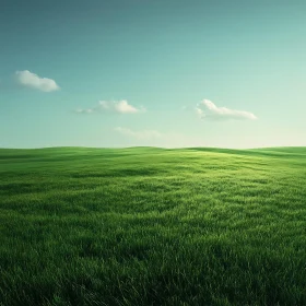 Peaceful Green Field Landscape View