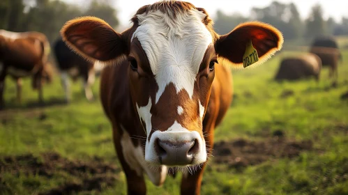 Close-up of a Cow in Meadow